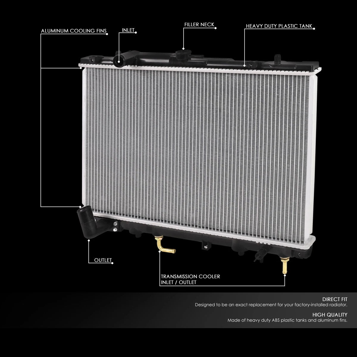 Aluminum Core Cooling Radiator for Montero Sport V6 AT (1997–2003) DPI 2278