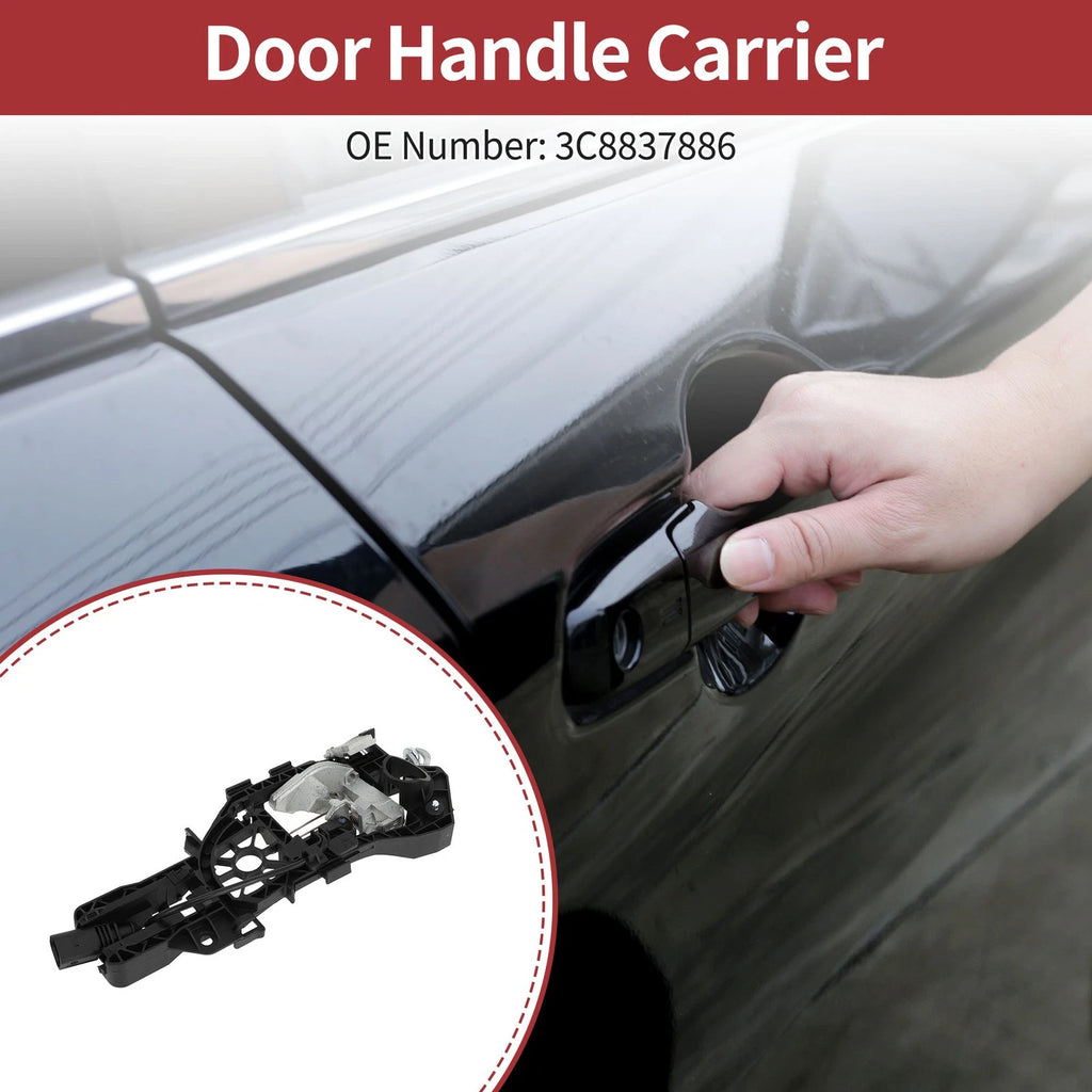 Front Right Door Handle Carrier for Volkswagen CC (2009–2017) No. 3C8837886 Black