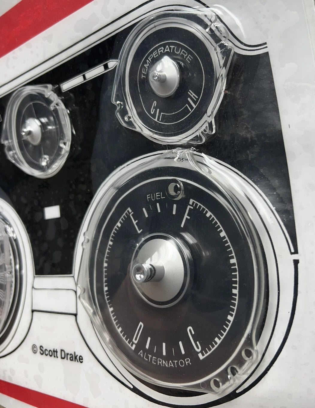 Clear Acrylic Instrument Cluster Lens Replacement for 1967–1968 Mustang (with Tach)