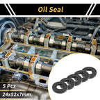 Set of 5 Oil Seal Ring 24x52x7mm NBR Rubber for Various Models 