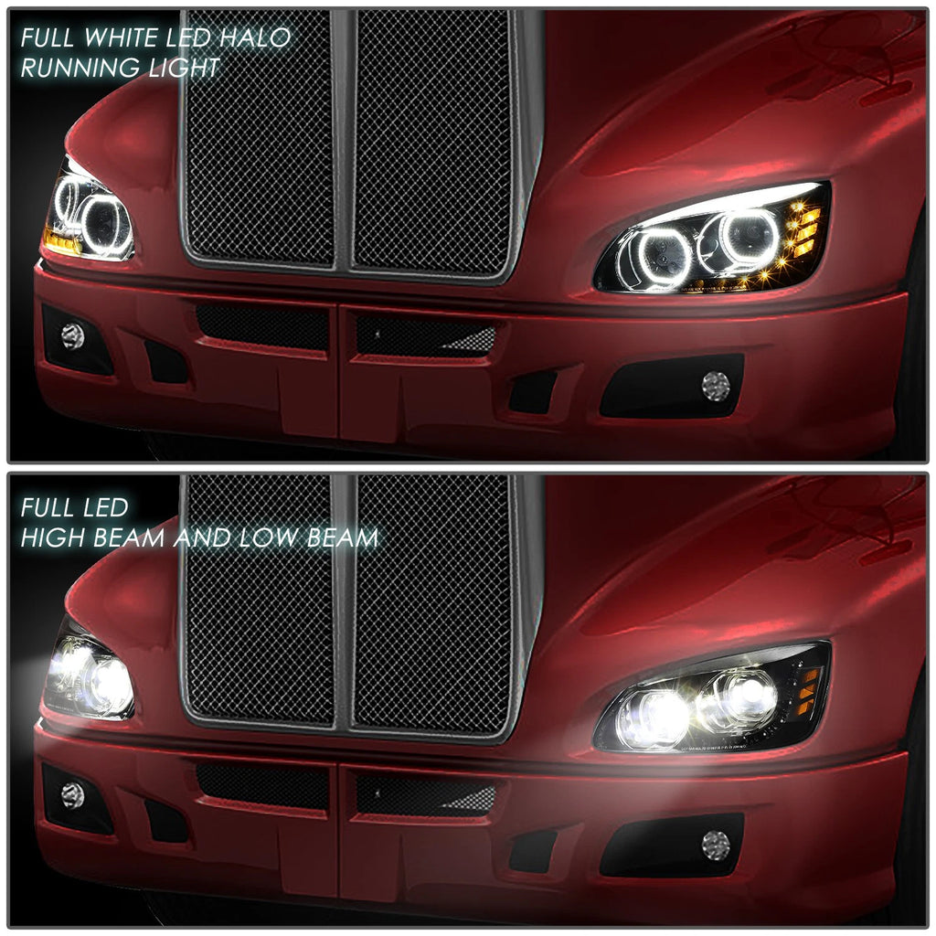 LED DRL Projector Headlights for Kenworth T170 T270 T370 T660 T700 (2008–2019)
