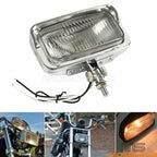 Square Chrome Headlight for Harley Chopper Bobber Cafe Racer