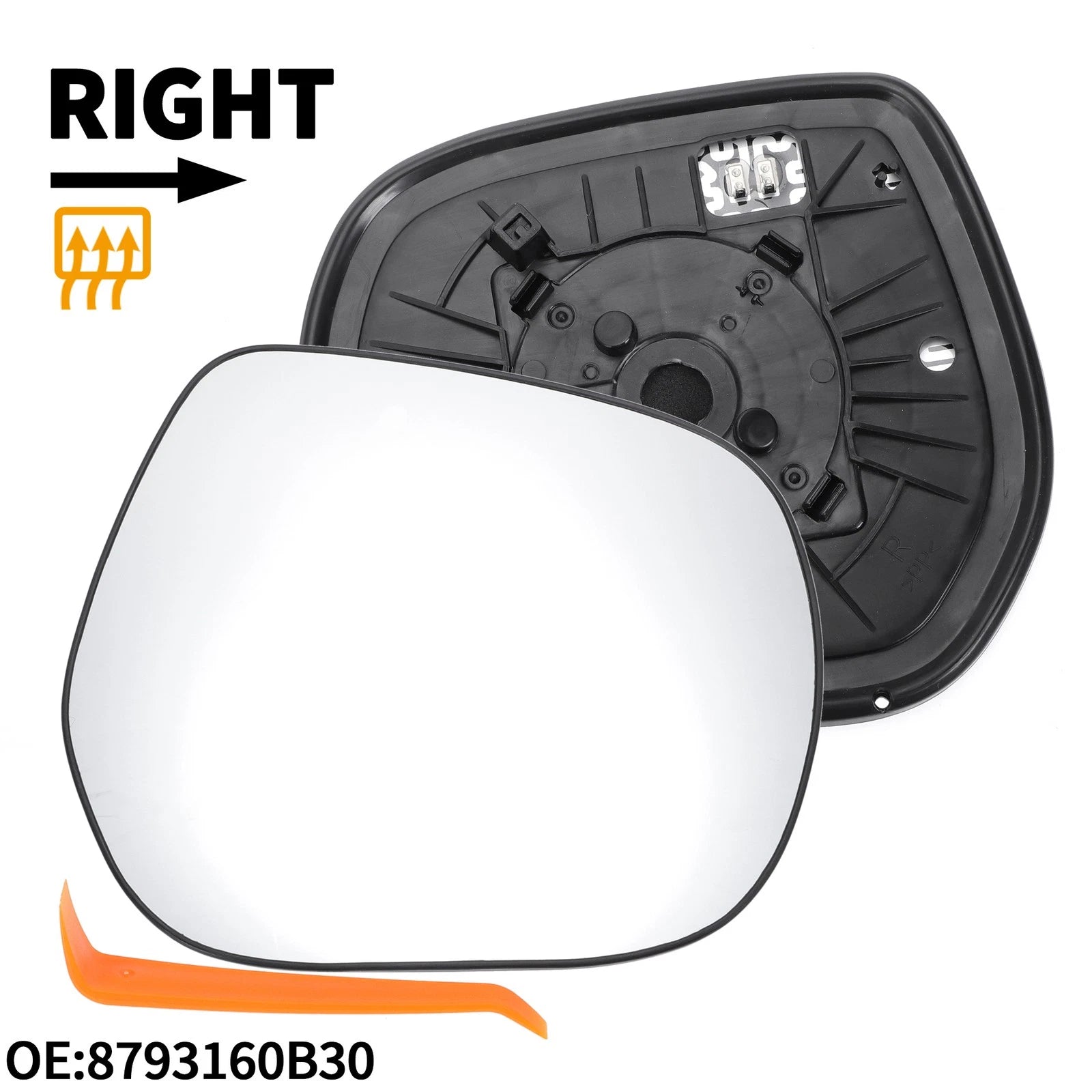 Heated Right Side Mirror Glass for Lexus LX GX (2010–2020)