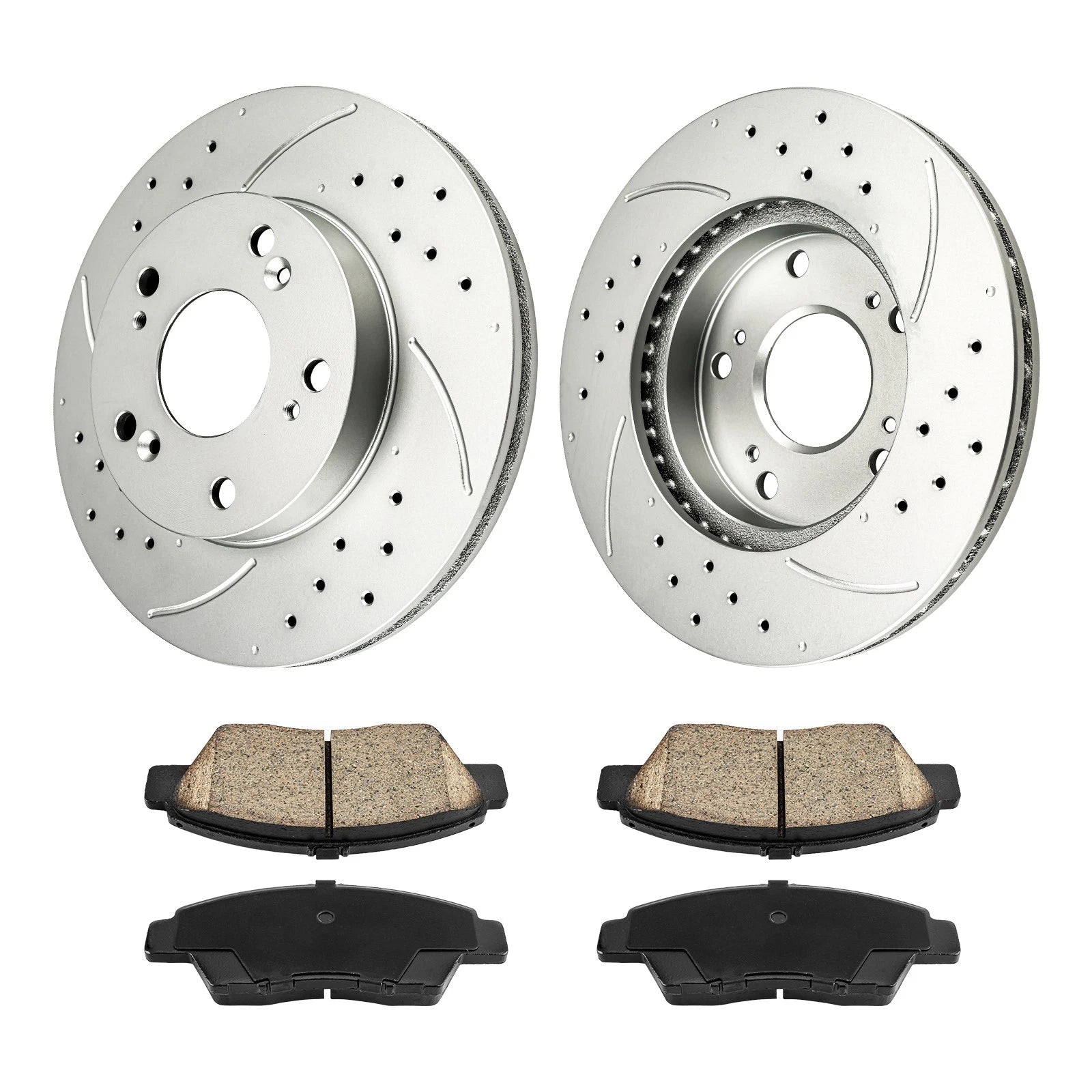 Front Drilled Slotted Rotors Ceramic Pads Kit for Honda CR-Z (2011–2015)