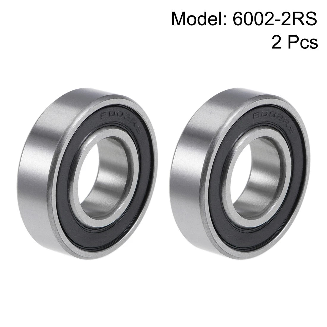 Set of 2 Deep Groove Ball Bearings 6002-2RS for Various Models (15x32x9mm)