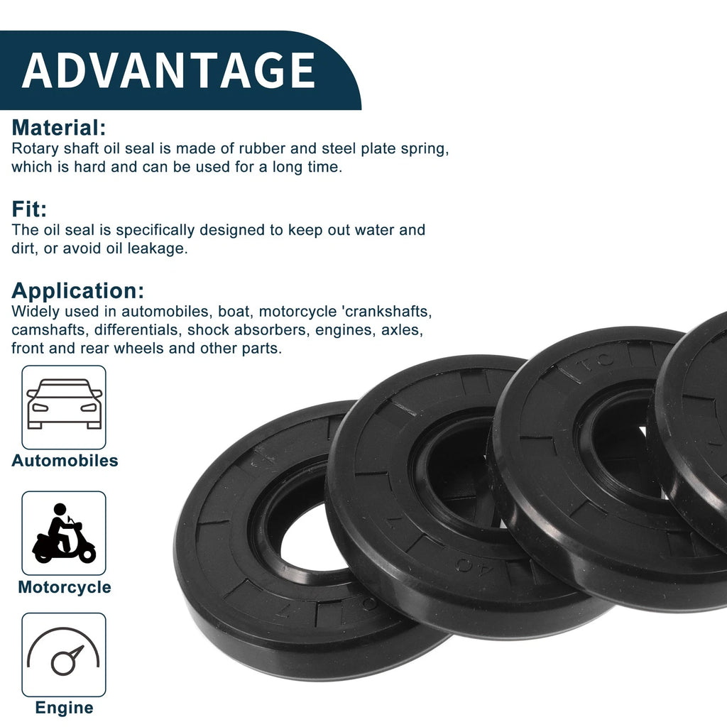 Set of 5 Oil Seal Rotary Shaft Seal NBR Rubber 17x40x7mm