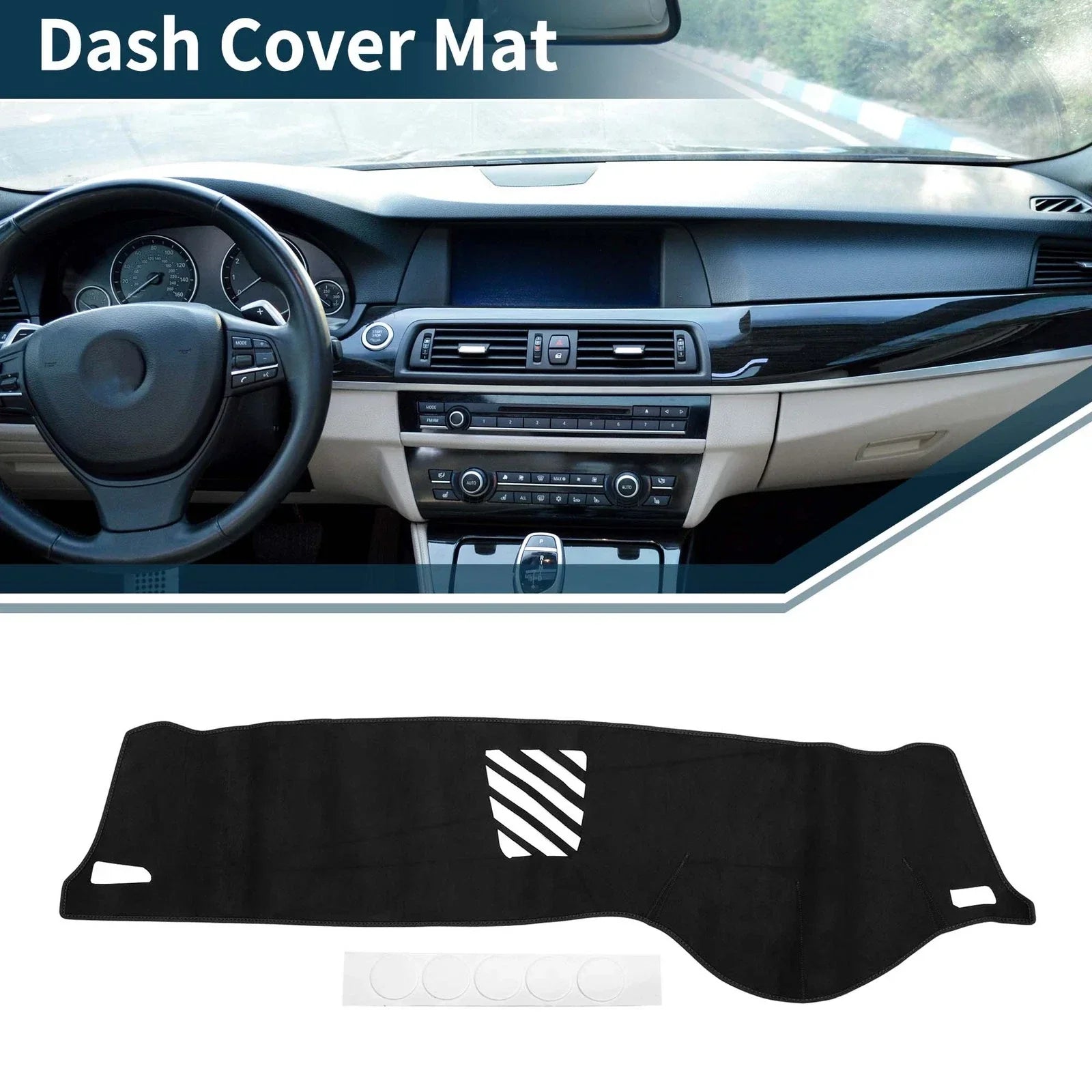 Dash Cover Mat for BMW 5 Series F10 F11 Sun Protector Pad Black