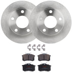 Set of 2 Brake Disc and Pad Kits for VW Passat Audi