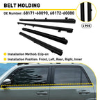 Inner Door Glass Weatherstrip Set of 4 for Toyota 4Runner (2010–2024)