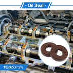 Set of 2 Oil Seal Rotary Shaft Seal FKM Rubber 15x32x7mm