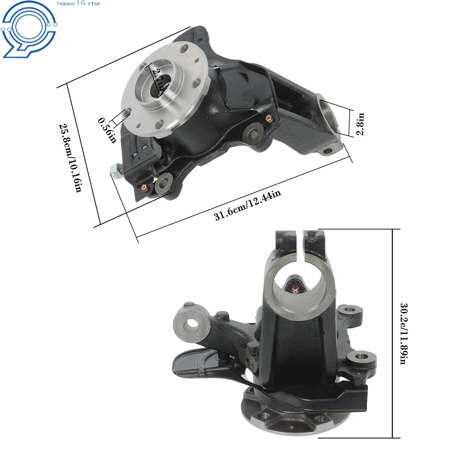 Front Passenger Steering Knuckle & Hub Bearing for Ram ProMaster (2014–2023)
