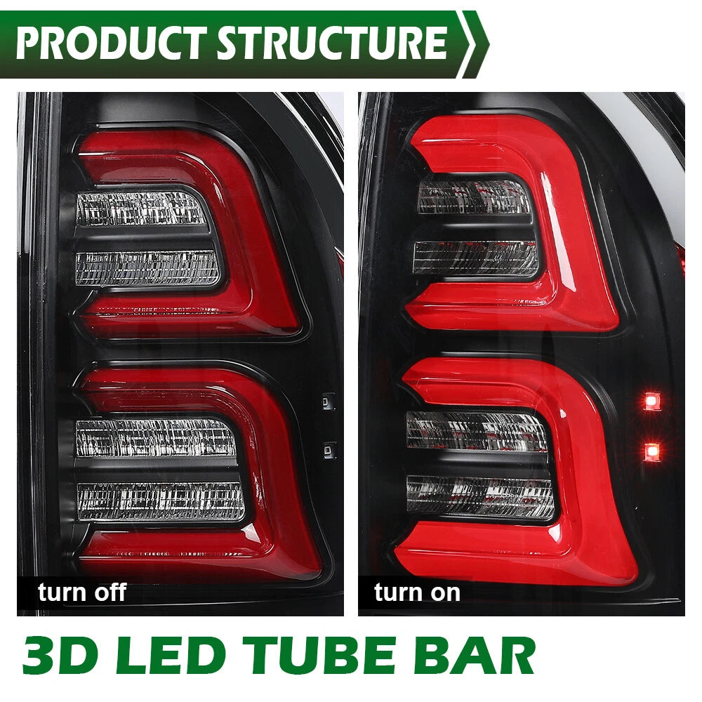 Red LED Tube Tail Lights for Toyota Tacoma (2005–2015)