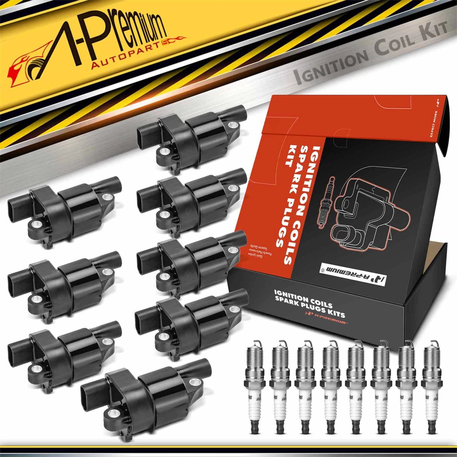 8x Ignition Coil & Iridium Spark Plug for Sierra 1500 Yukon (2007–2013)