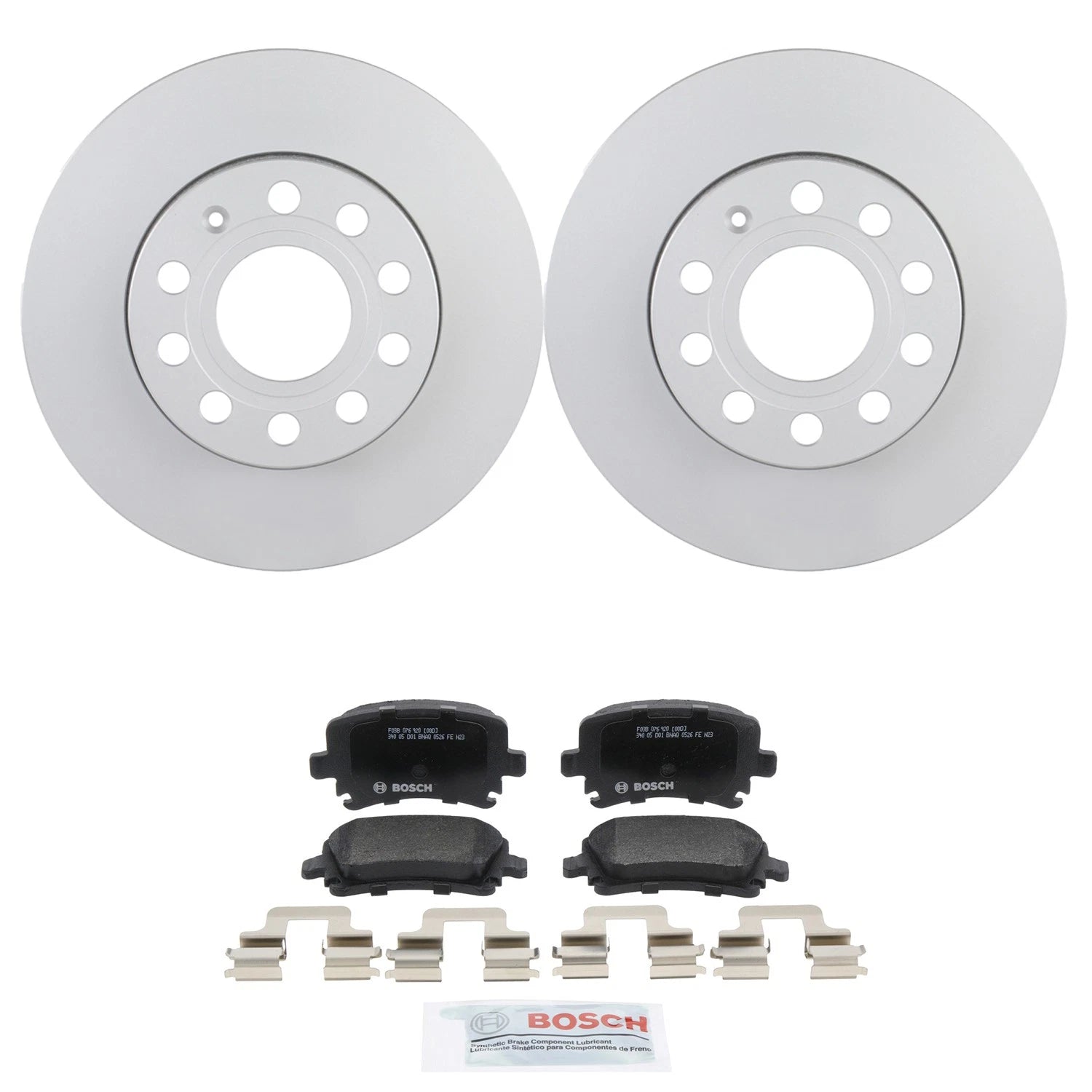 Bosch Rear Disc Brake Rotors & Semi-Met Brake Pads Kit for A3 Jetta Rabbit (2006–2013)