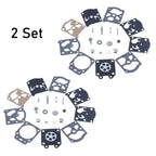Set of 2 Carburetor Diaphragm & Gasket Kit for Walbro K24-WAT WT866 WT924 WT-973