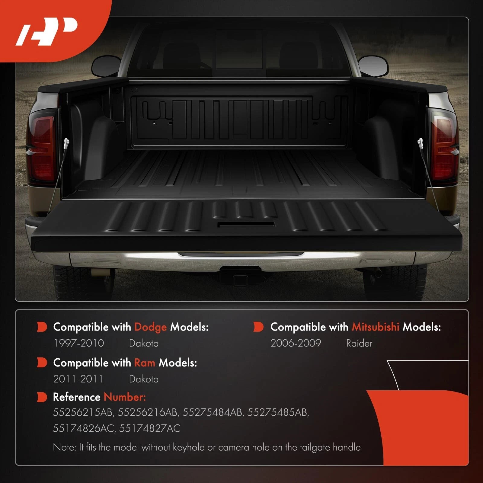 Tailgate Hardware Rebuild Kit with Cable for Dodge Dakota (1997-2010)