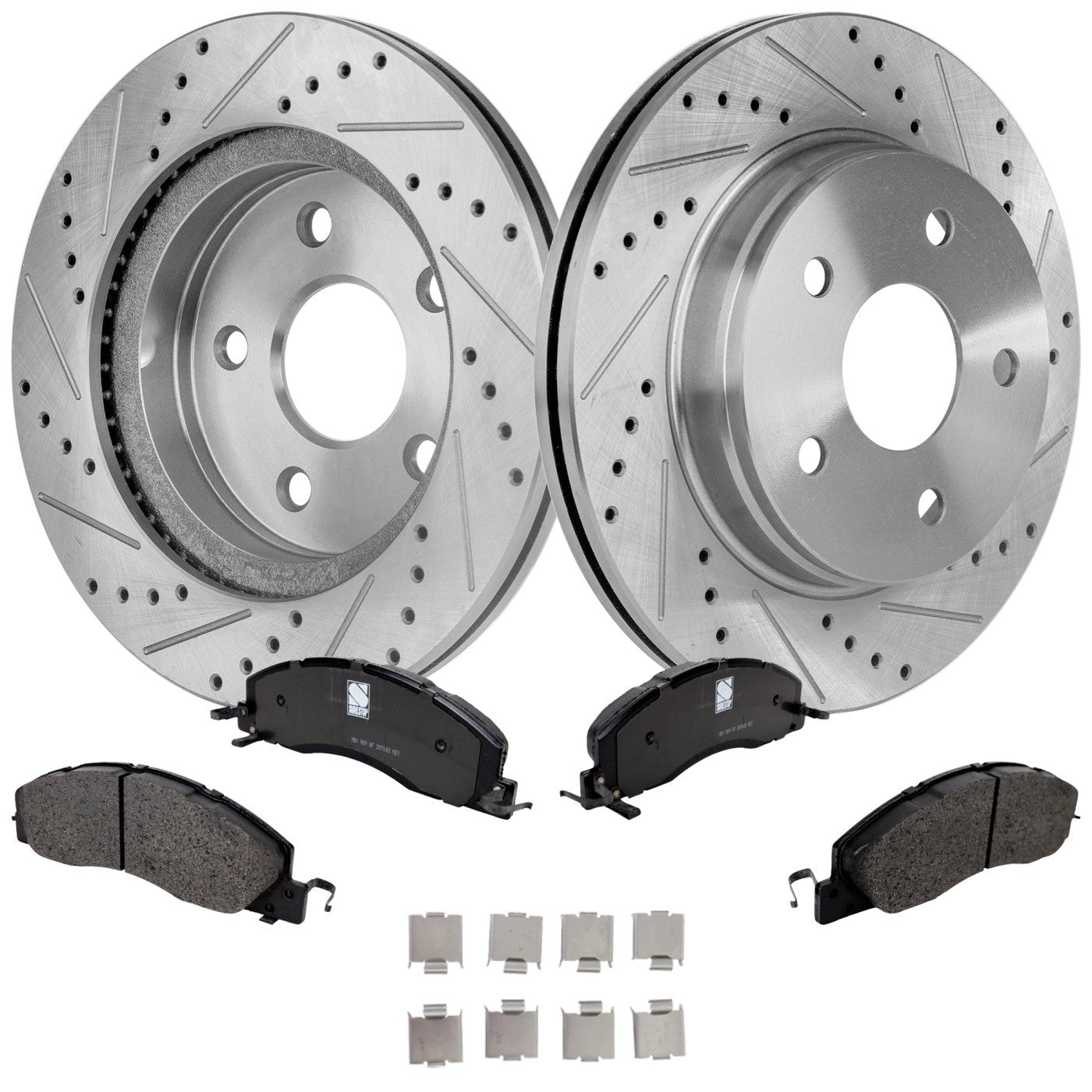 Disc Brake & Pad Kit for Ram 1500 (2012) Drilled and Slotted