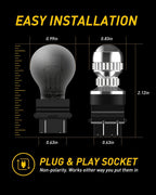 2X Red LED Tail Lamp Light Bulbs