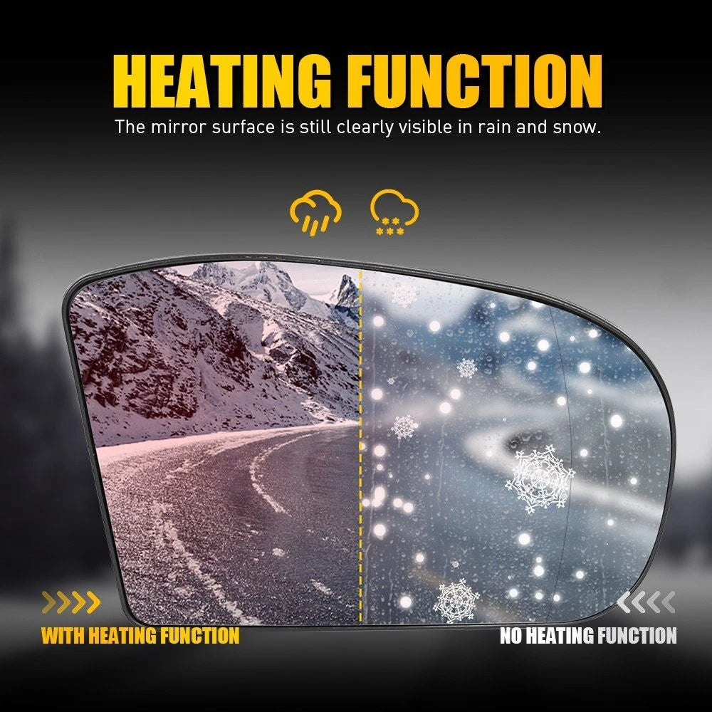Right Heated Wing Mirror Glass for Mercedes-Benz C 230 (2002–2007)