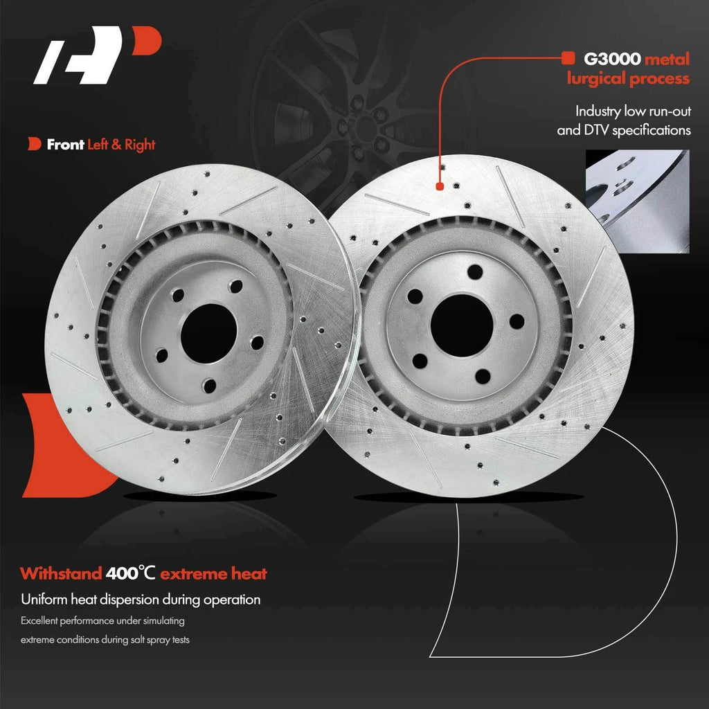 Front Drilled Brake Rotors for Jeep Grand Cherokee Dodge Durango (2011–2020)