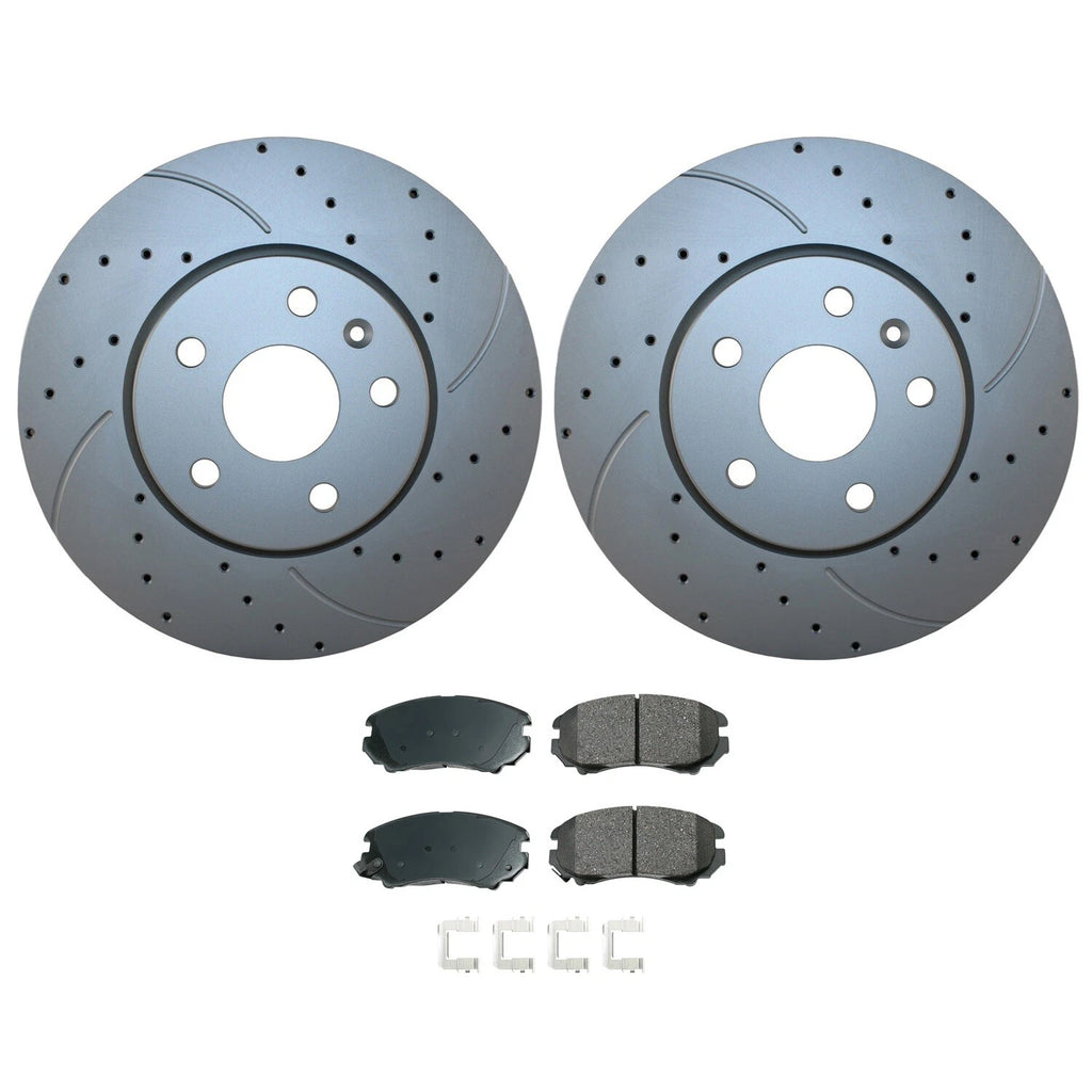 Front Brake Kit 321mm Drilled Rotors & Akebono Pads for Buick Chevy GMC