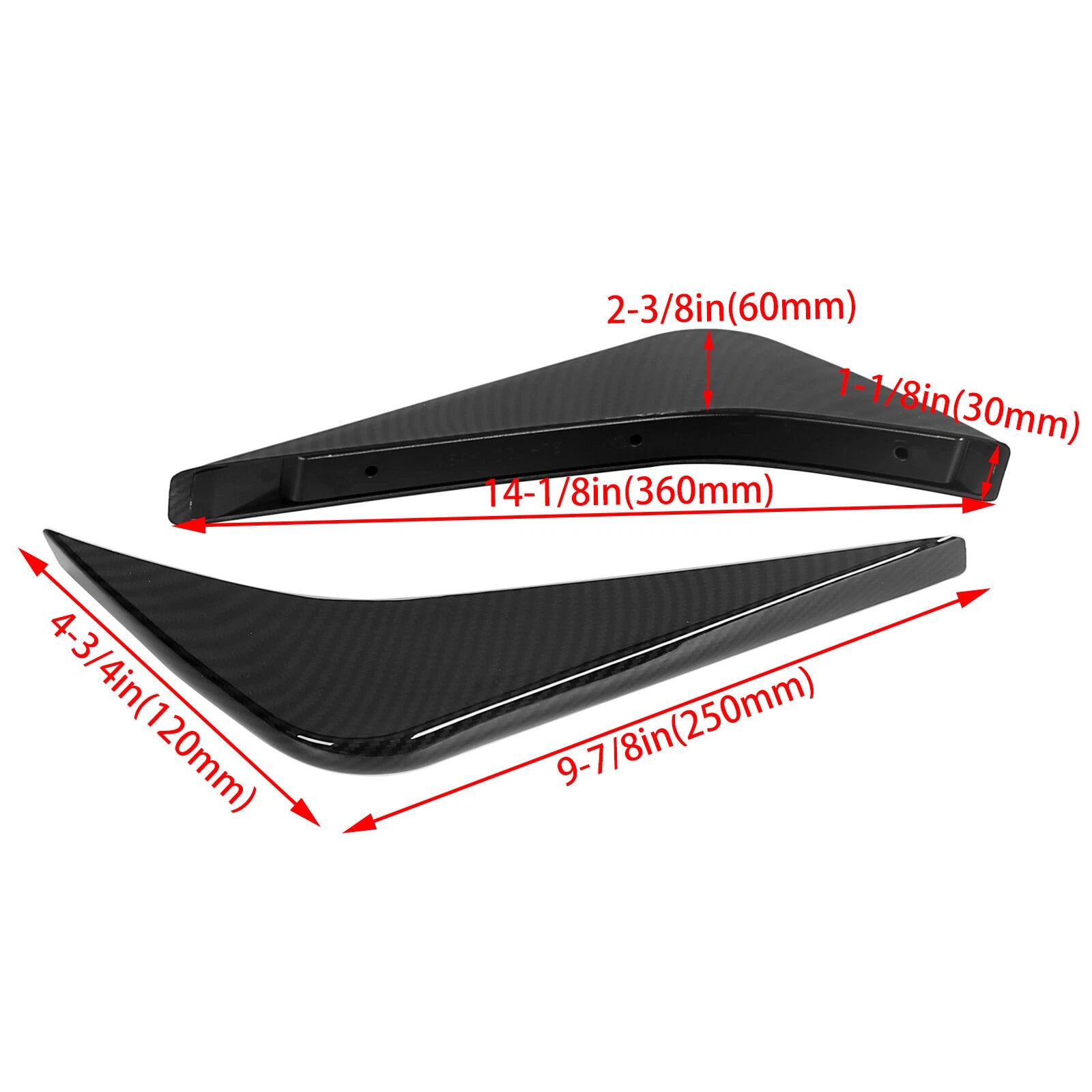 Set of 4 Rear Lower Air Diffuser Fins for Chevrolet Corvette C7 (2014–2019)
