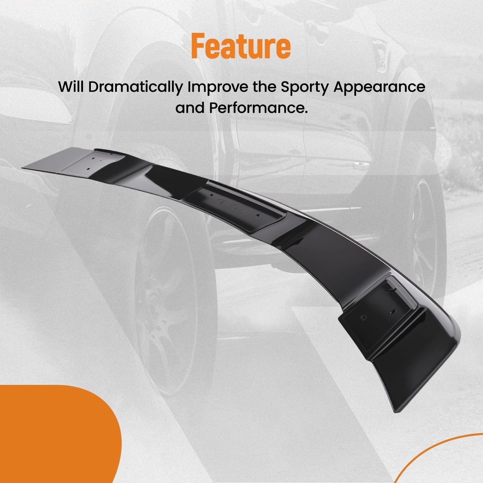 Gloss Black Wing Spoiler for Ford Mustang (2010–2014) ABS