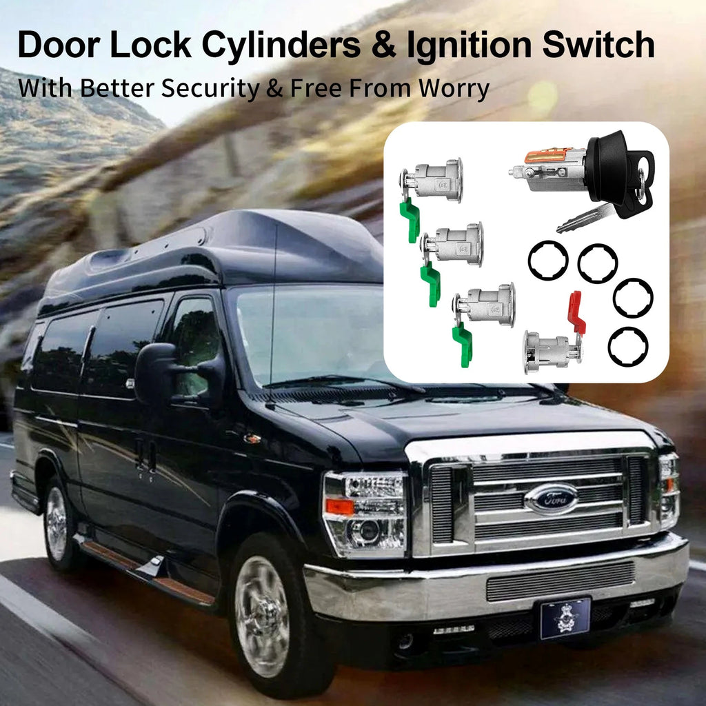 Door Ignition Switch Lock Cylinder with Keys for Ford E-150 E-250 (1997-2018)
