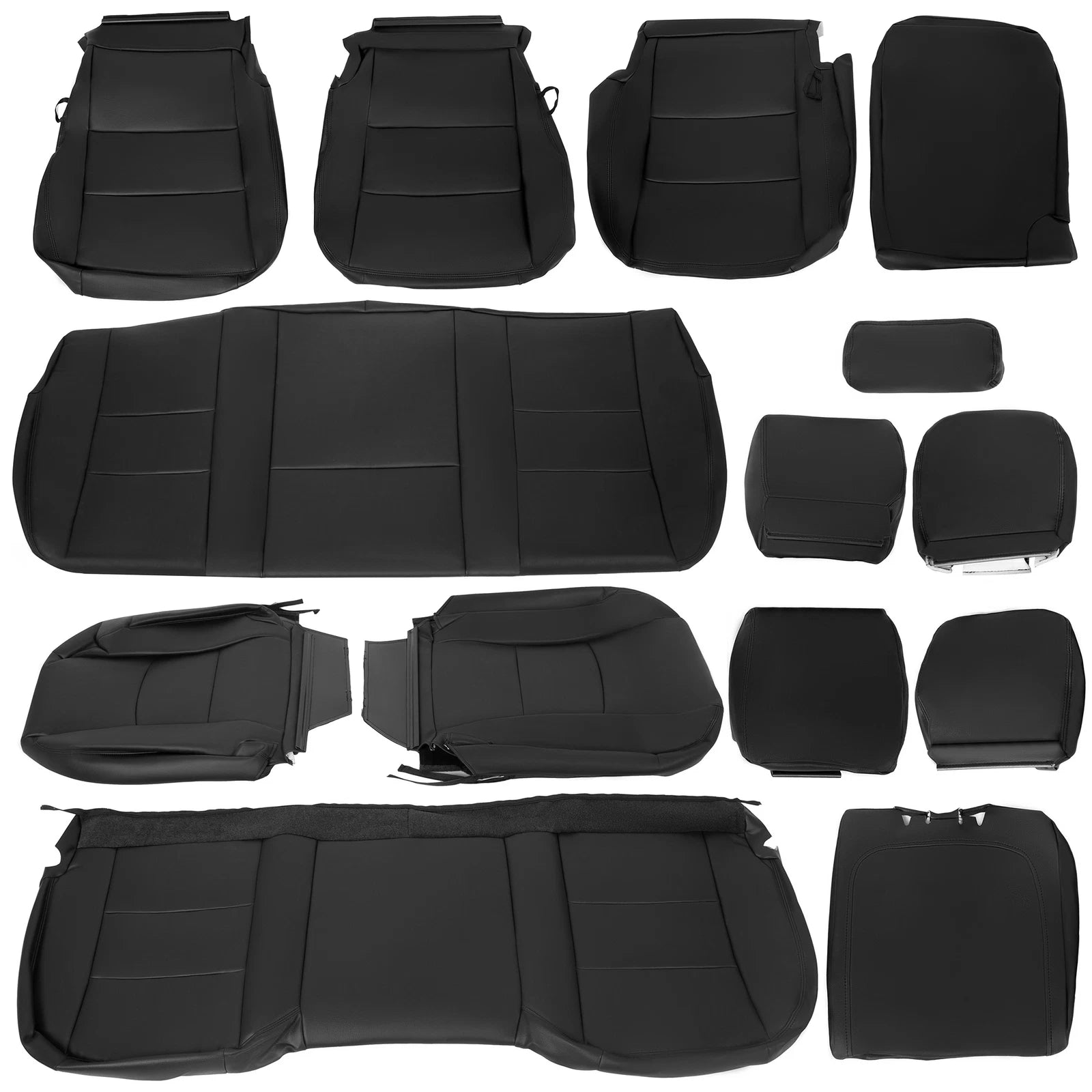 Set of 14 Black Front & Rear Seat Covers for Ram 1500 2500 3500 (2013–2018)