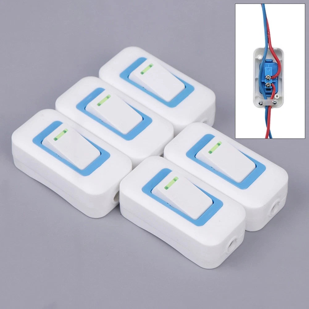 5X Small Rocker Button Switch 2500W 250V AC for Home Devices