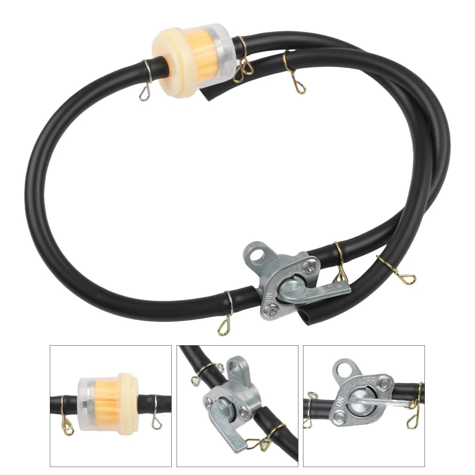 Gasoline Tap with 3 Filters and 3 Hose Clamps for (5-6mm)