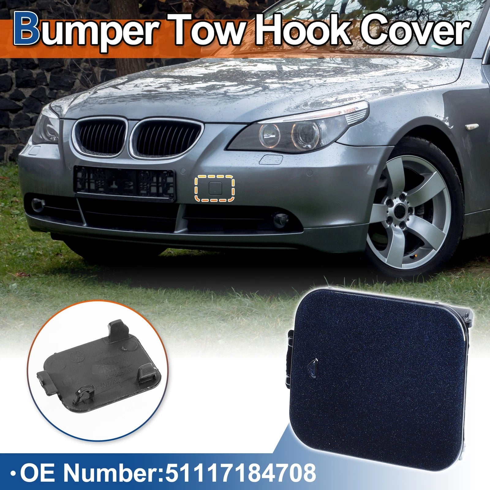 Tow Hook Cover for BMW 528i 535i 550i (2011–2016) No. 51117184708 Dark Blue