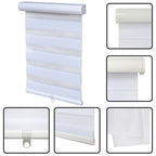 Zebra Roller Blinds for Cordless Dual Layer Shade (60") - White