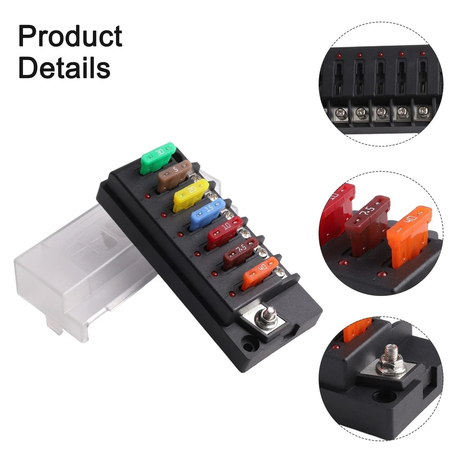 Fuse Box / 6-Circuit Waterproof / Electrical Systems for Automotive and Marine