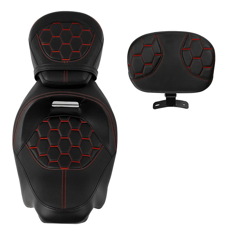 Driver Passenger Seat Backrest Pad for Harley Street Road Glide (2009–2023)
