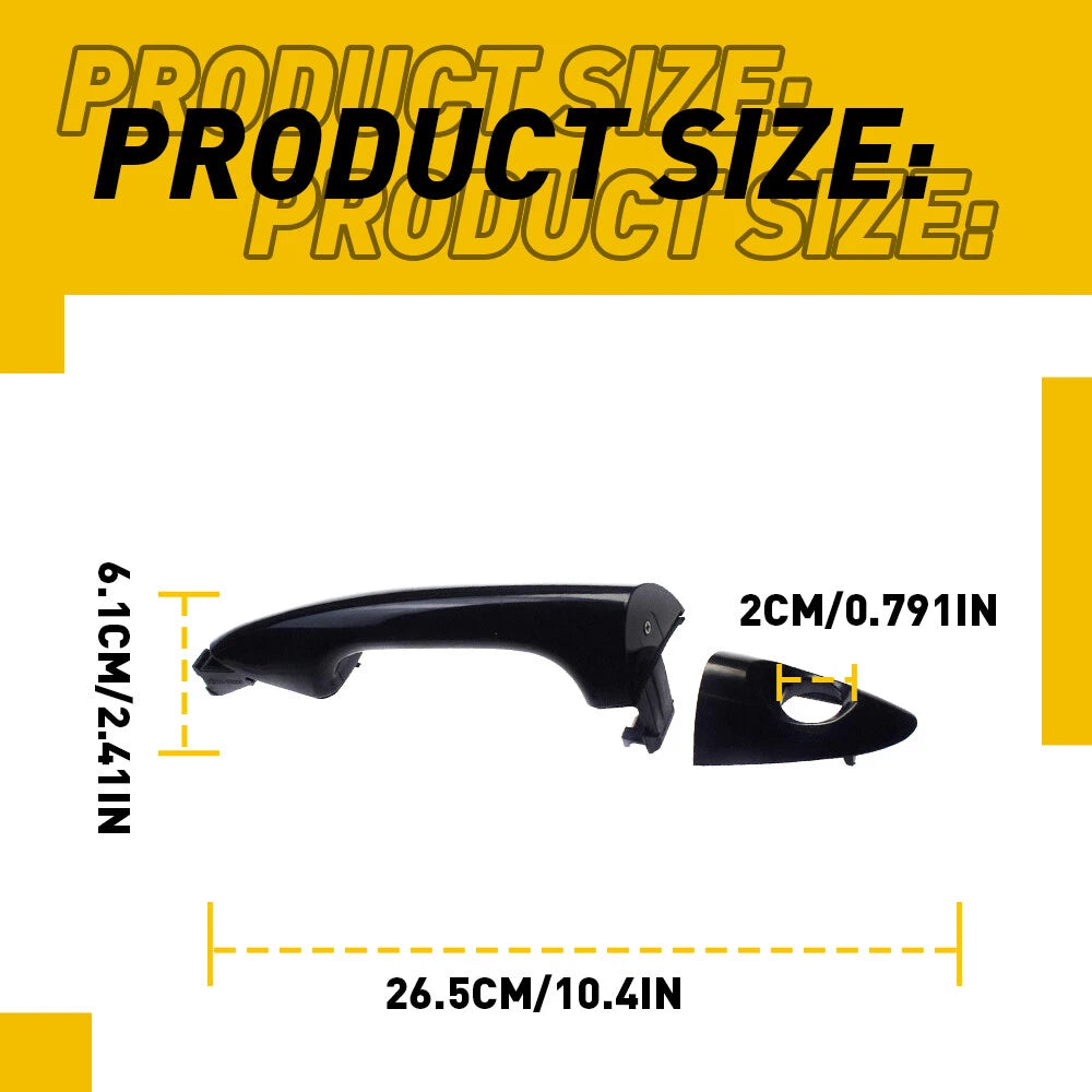 Exterior Door Handle for Hyundai Accent (2012–2016) Front Passenger RH Black