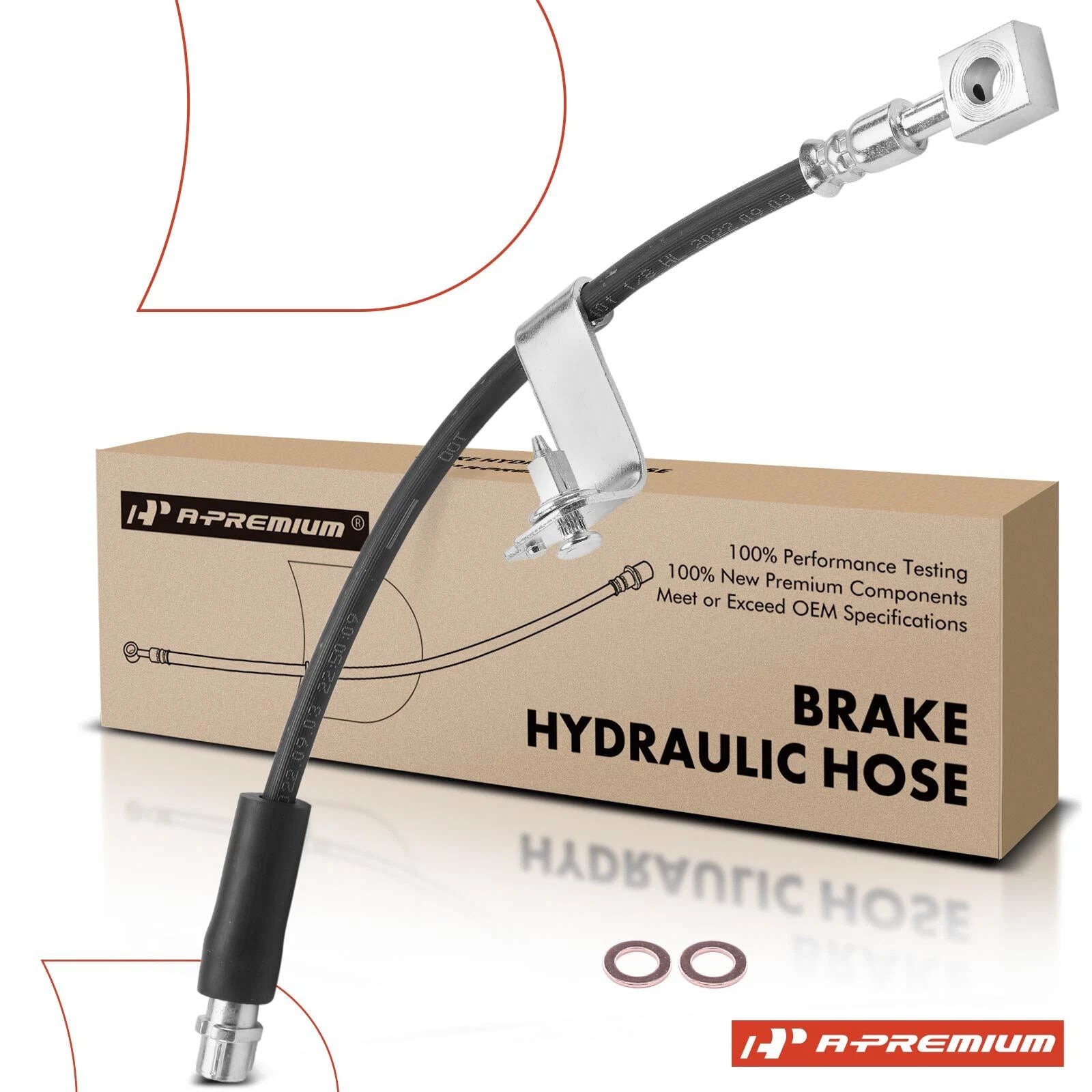 Front Left Brake Hydraulic Hose for Chevy Malibu, Saturn Aura, Pontiac (2008–2012)