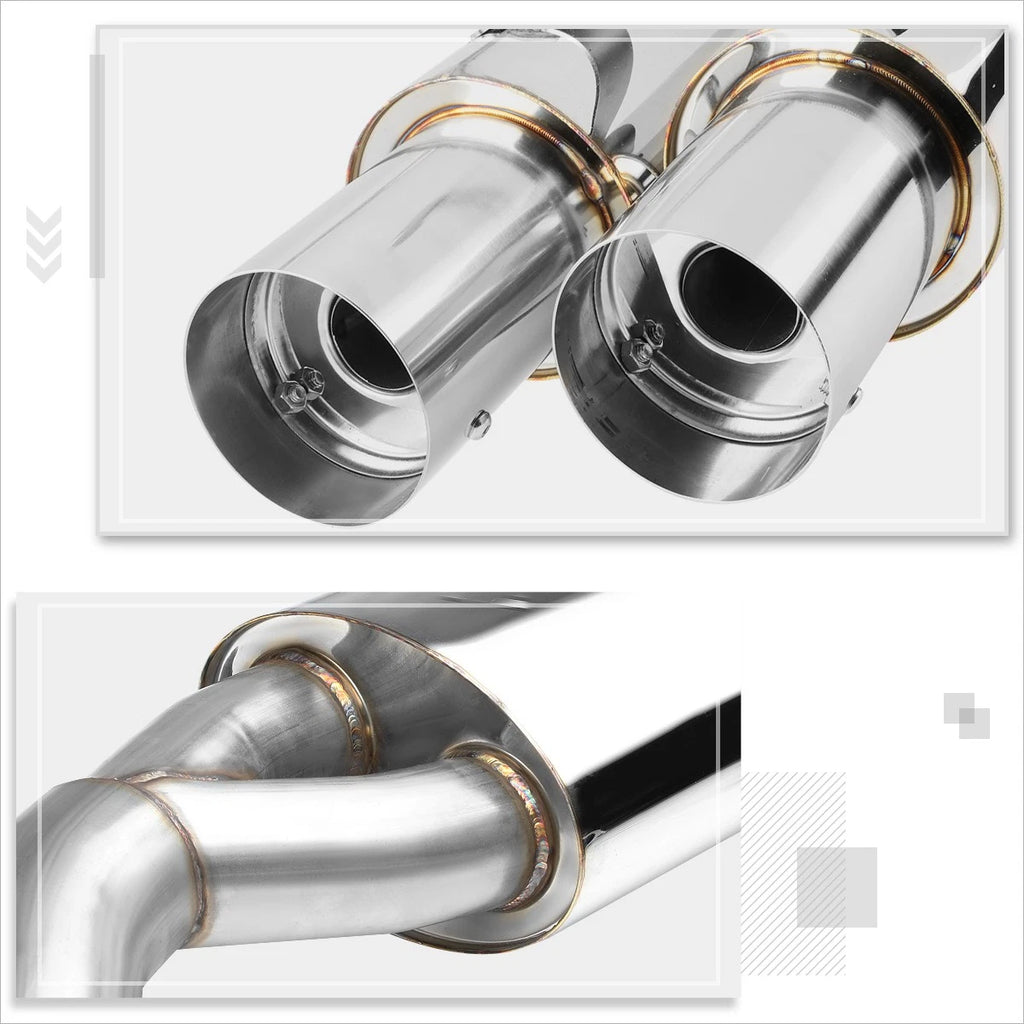 Dual 3.5" Tip Catback Exhaust Muffler for Nissan 240SX (1989–1994)