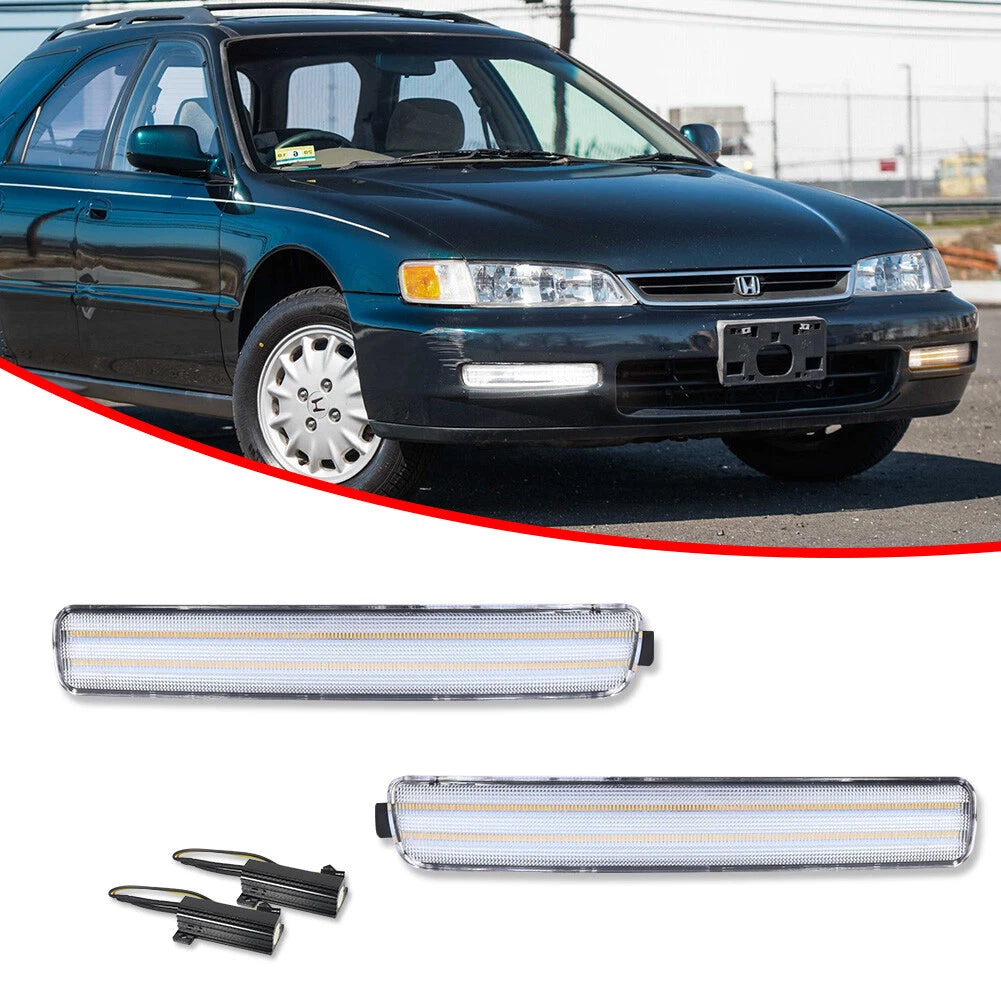 Clear LED Front Bumper Signal Lights for Honda Accord (1996–1997)