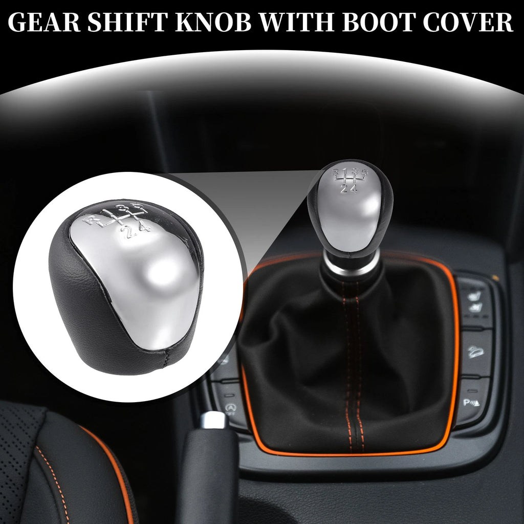 5 Speed Manual Gear Shift Knob for Kia Forte (2008–2013) Faux Leather Black