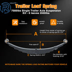 Single Trailer Axle Suspension Kit for 3500lb Trailers (7000lb)