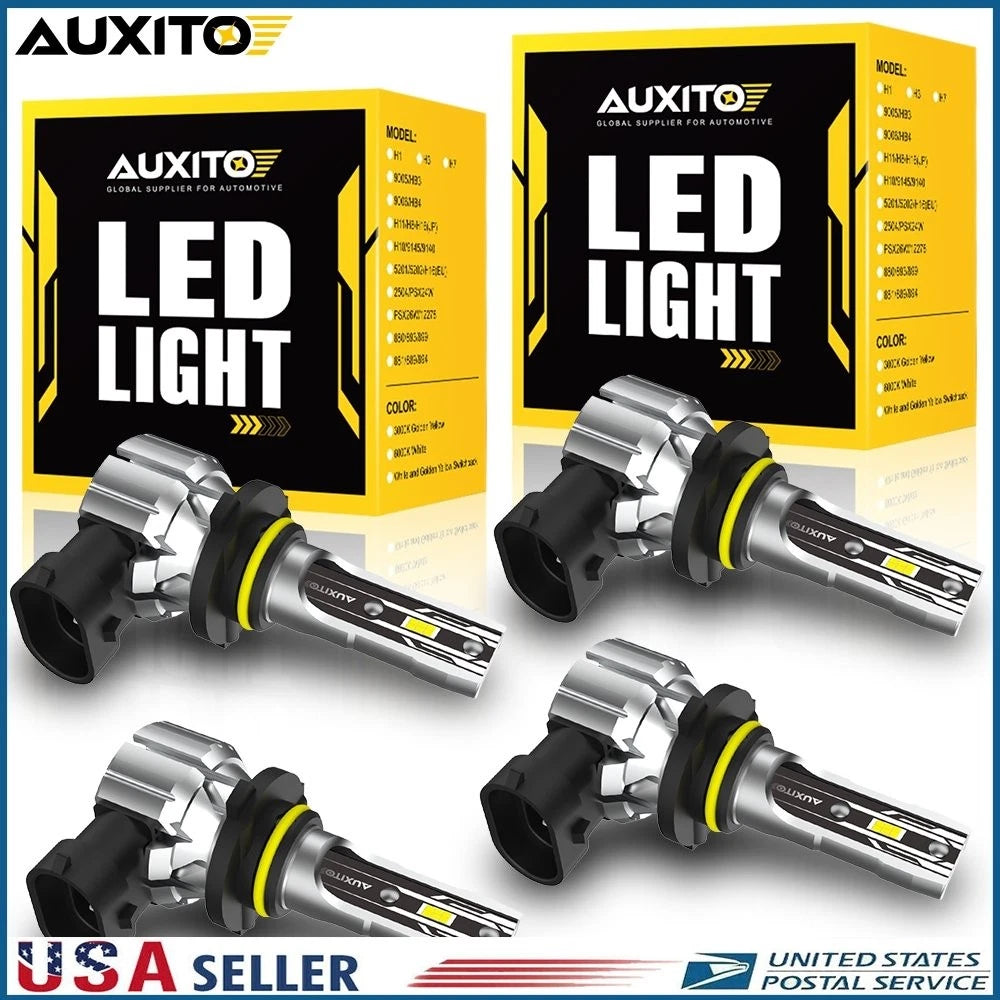 2X AUXITO 9005 & 9006 LED Headlight Bulbs 6500K High Low Beam