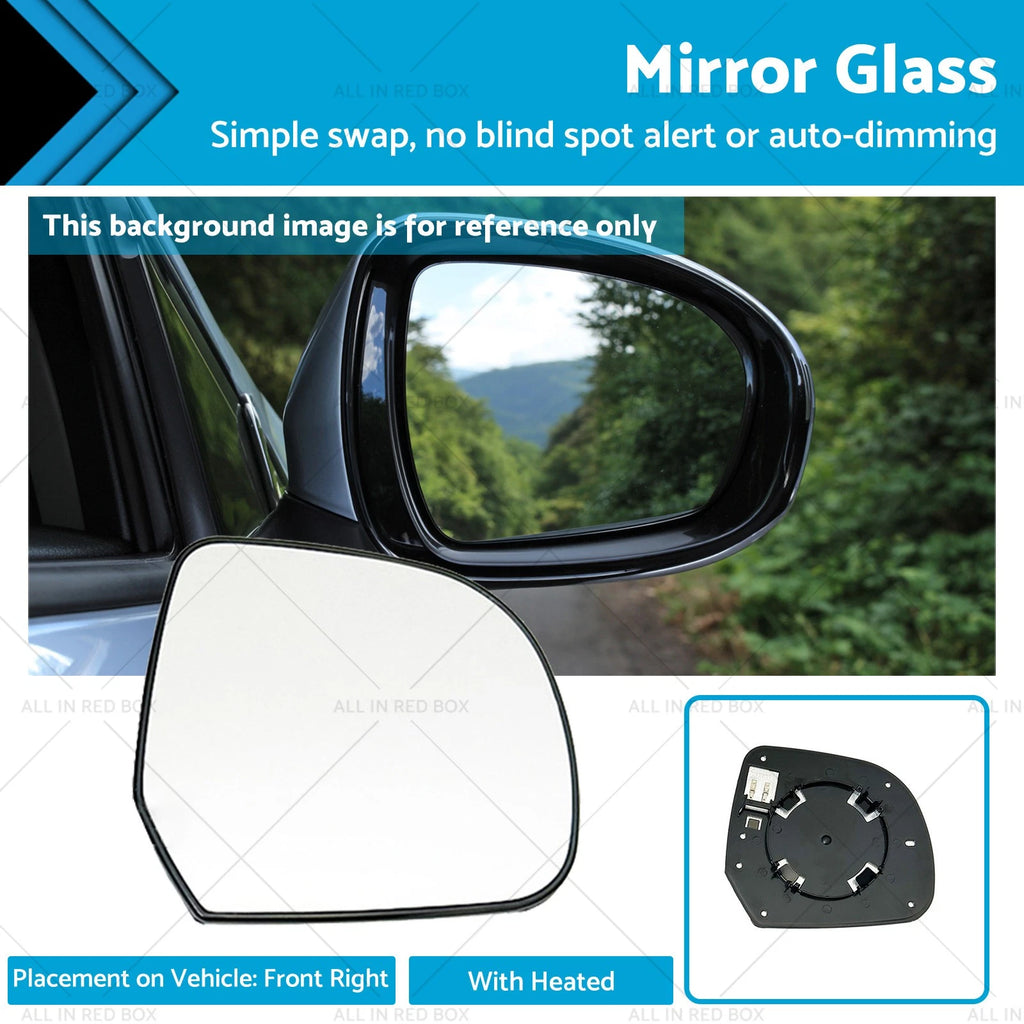 Front Right Mirror Glass for Nissan Micra K13 (2011–) Almera N17 (2012–)
