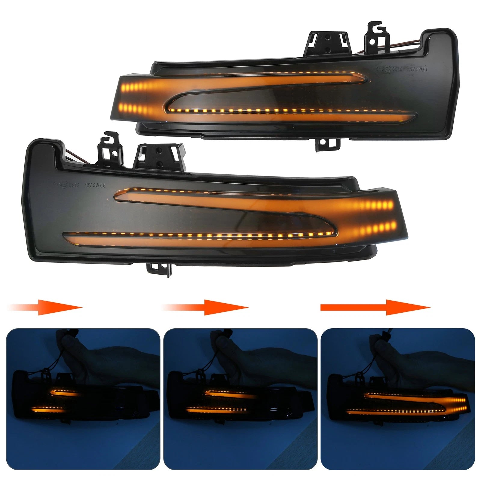 1 Pair LED Wing Mirror Indicator Repeater Light A2129067501 for Mercedes W176 (2013–2018)