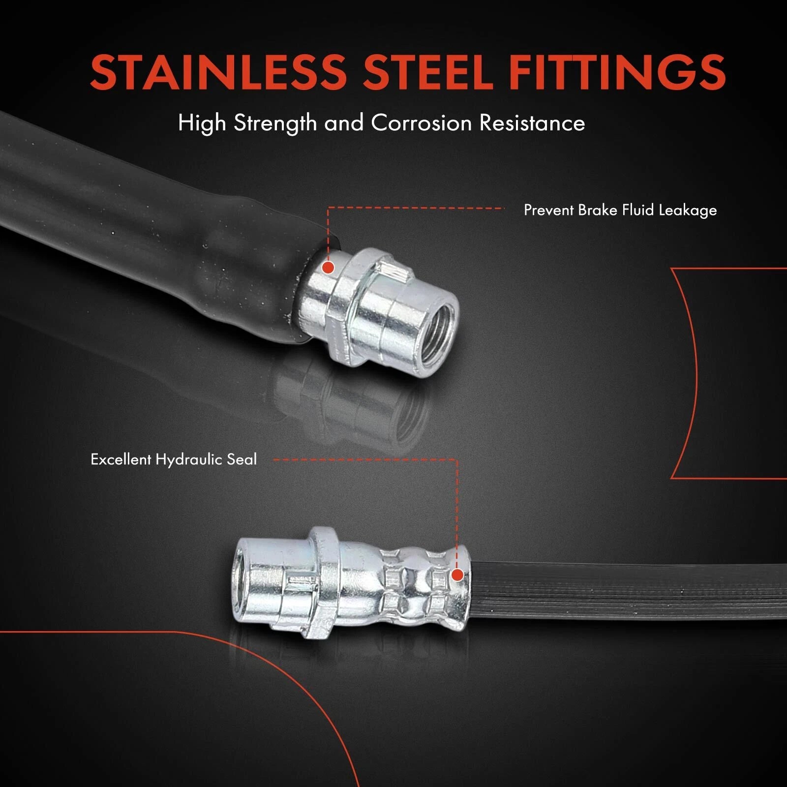 2X Rear Brake Hydraulic Hose for Chevrolet Trax (2013–2022)