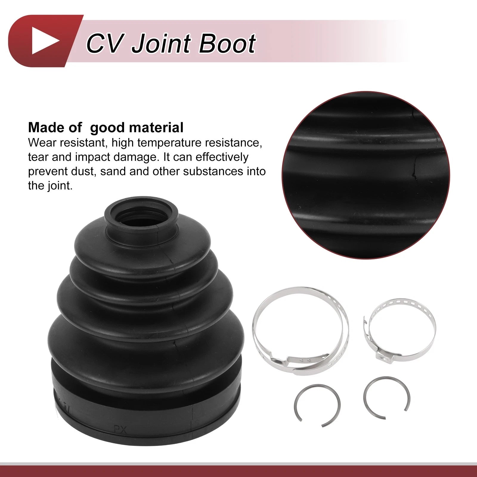 Inner CV Joint Boot Kit w/ Clamps for Toyota Land Cruiser (1998–2007)