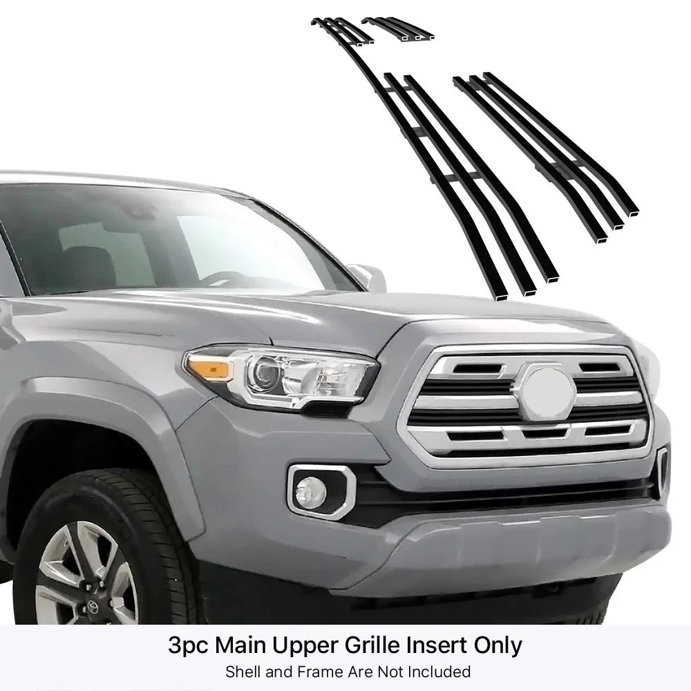 Upper Stainless Black Billet Grille Insert for Toyota Tacoma (2016-2019)