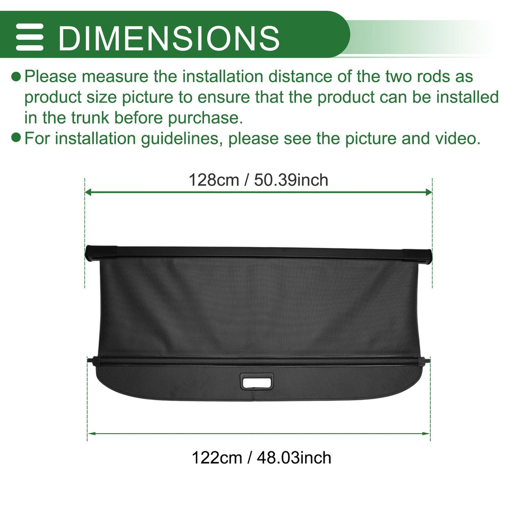 Retractable Cargo Cover for Volkswagen Touran (2006–2015) Aluminum Alloy