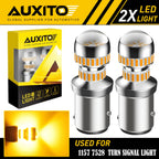 2X 1157 LED Turn Signal Bulbs for Various Vehicles (Error Free, Amber)