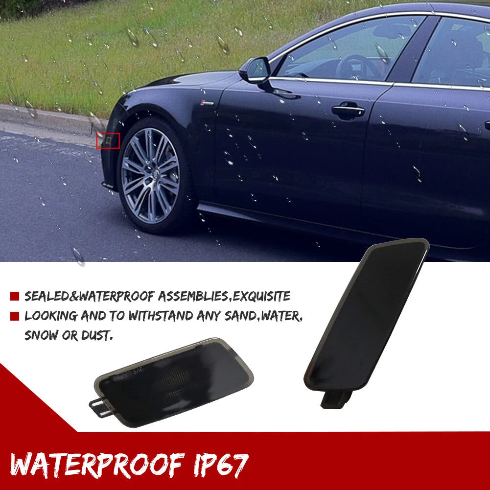 Smoked Front Fender Side Marker Lights for Audi A7 S7 RS7 (2012–2018)